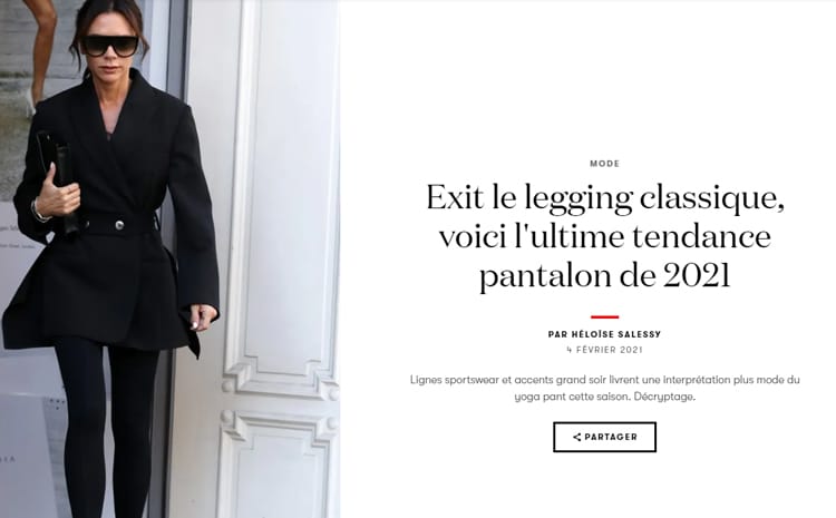 article sur le fuseau dans vogue.fr