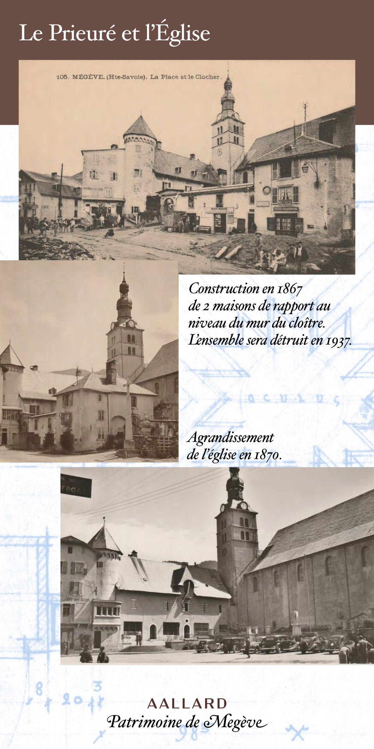 Panneau 13 : Le Prieuré et l'église : 1867, 1870, 1937